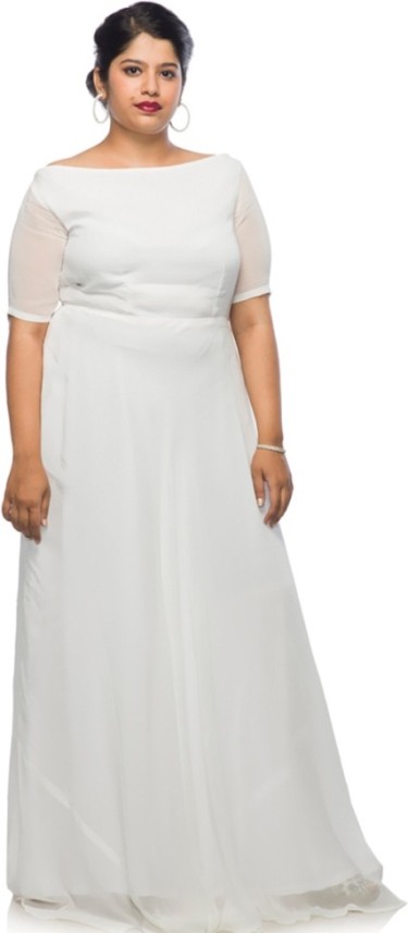 XXLLENT Women Maxi White Dress - Buy ...